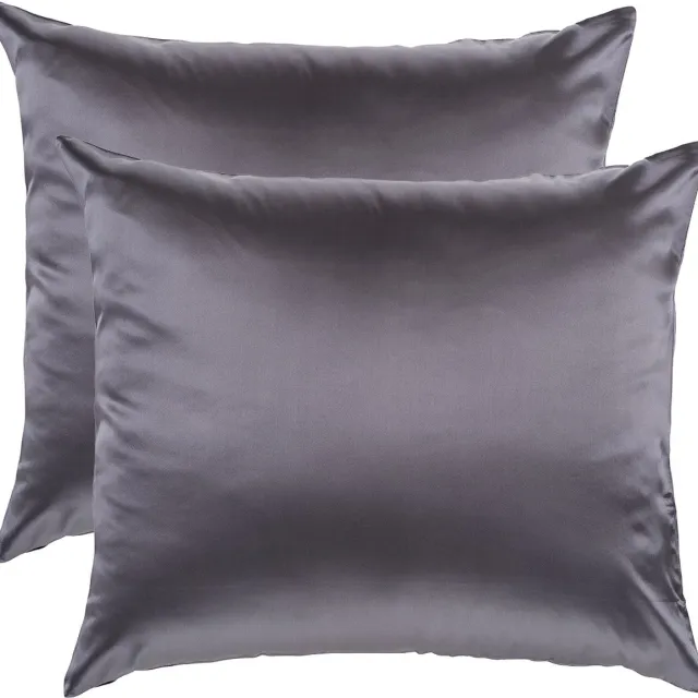 Silk Heaven 2x Zijden Kussensloop 50x70cm Antraciet Hotelsluiting 19 Momme - Kussensloop set - Luxe Silk Kussensloop 100% moerbei zijde - Zijde kussensloop - Silk Heaven - 50x70cm / Hotelsluiting