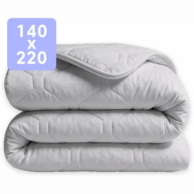 Happybed Dekbed zonder overtrek 140x220 - 100% Katoen - Wasbaar Dekbed - Bedrukt dekbed zonder hoes - Hoesloos Dekbed - Eenpersoonsdekbed - Grijs