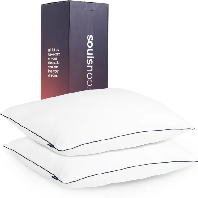 Soulsnooze Luxe Hotel Kwaliteit Hoofdkussen - Set van 2 stuks Hoofdkussens - 60x70 cm - Aanpasbaar Design Kussen - Hoofdkussen Nekklachten - Anti Allergie Kussens – Wasbaar – Wit – Medium - Voor Rug Zij en Buikslaper – Slaapkussen -Pillow