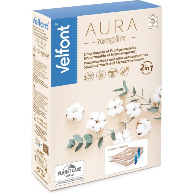 Velfont Aura - waterdicht jersey hoeslaken - wit - 90x190-200 cm