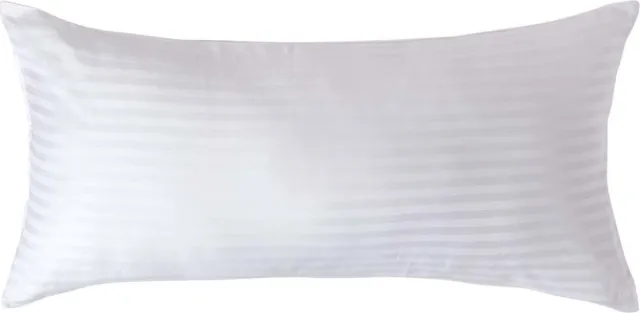 Homescapes Satijn Streep Katoen Kussensloop 40x80 cm – Wit – 100% Egyptisch Katoen – Draaddichtheid 330