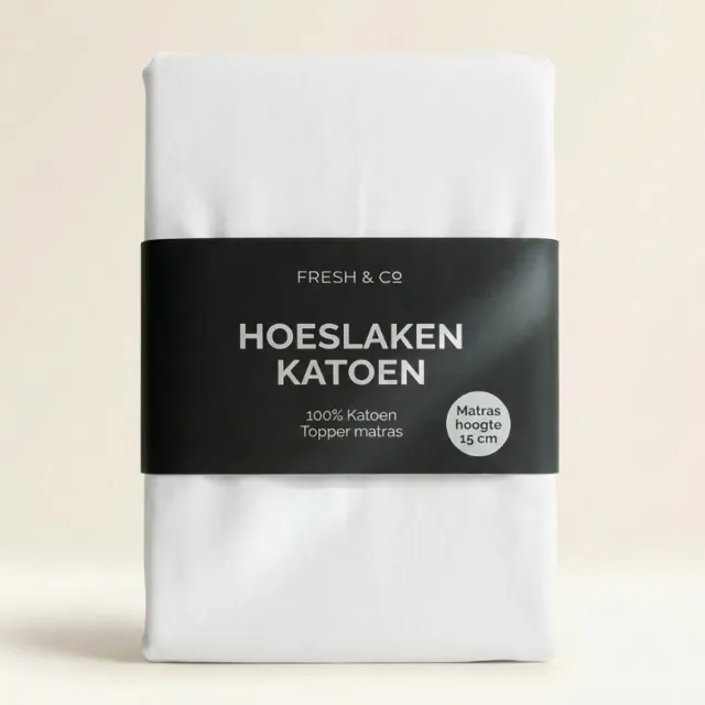 Fresh & Co Verkoelend Topper Hoeslaken - Katoen - 180x200 cm - Katoen - Fresh & Co Wit