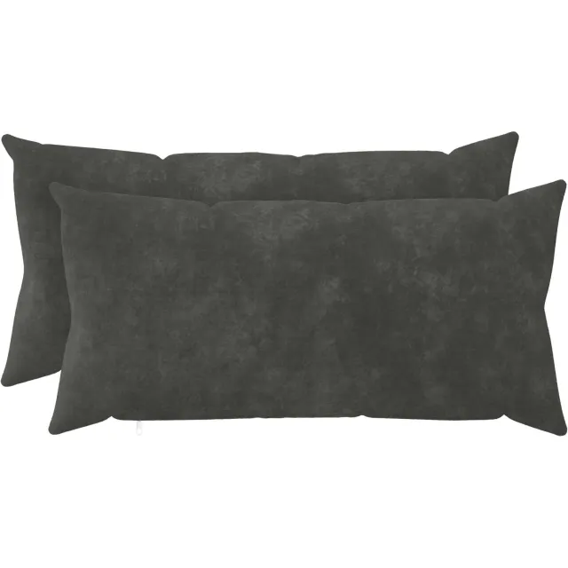 vidaXL Kussensloop 2 st HEERLEN Antraciet 40 x 70 cm Microfiber Fleece Anthraciet