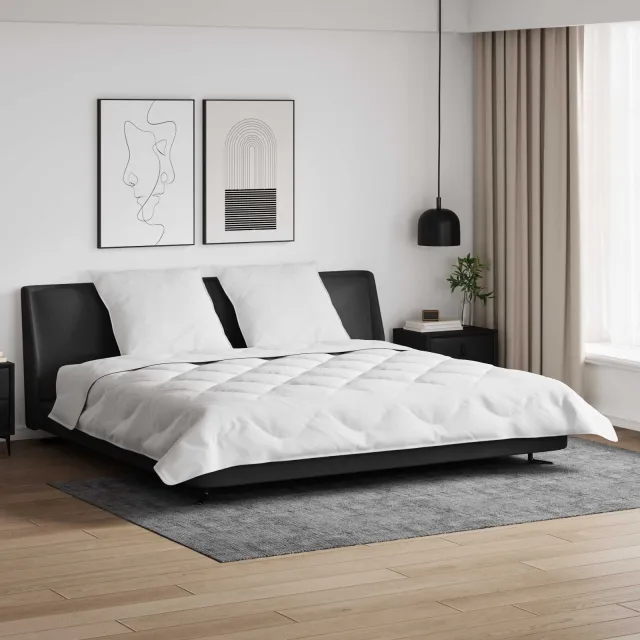 vidaXL Winter Dekbed met kussen 3 st Wit Microvezel