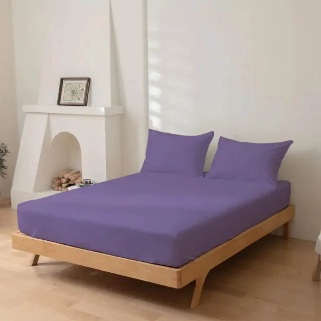 Dreamers Den Hoeslaken - 100% Katoen Percaline - Katoen - Lila - 200x220cm - 28cm Hoekhoogte Paars