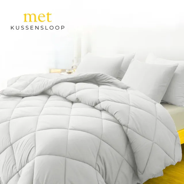 Sleep comfy Deluxe 2-in-1 All Year Dekbed - 140x200 cm - Vapor Blue - met 1 Kussensloop 60x70 cm- Dekbed zonder overtrek - Ademend & Anti Allergie - Hoesloos Dekbed - Stijl, Comfort en Innovatie voor Elke Dag & Nacht - Camping & In de Caravan