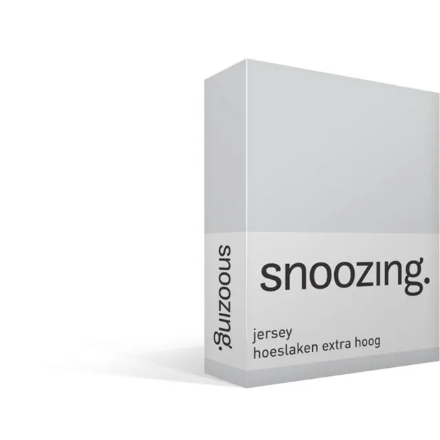 Snoozing Jersey - Hoeslaken Extra Hoog - 100% gebreide katoen - 120x200 cm - Grijs
