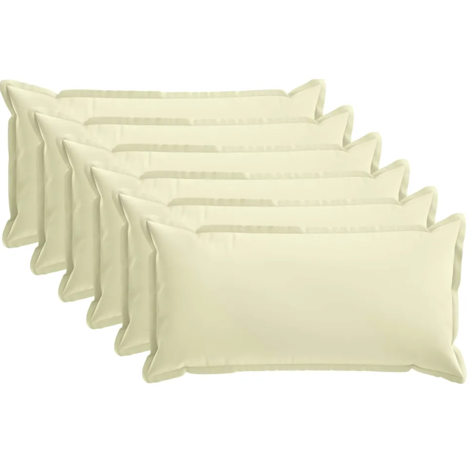 vidaXL Kussensloop 6 st HOUTEN Crèmekleurig 40 x 80 cm Polyester