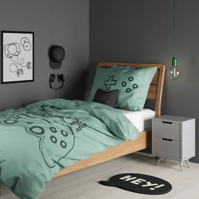 Mistral Home DEKBEDOVERTREK - katoen renforcé - tekening - groen - Voor kinderen
