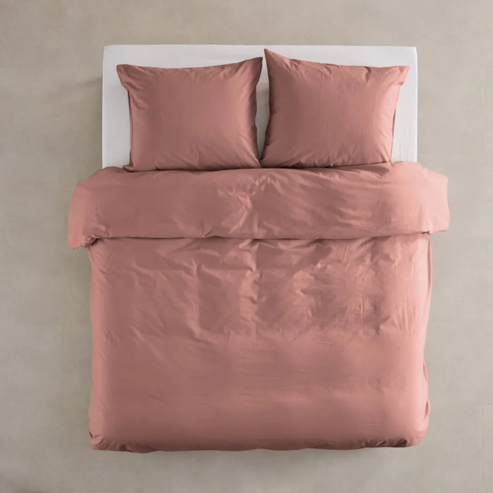 NOUS Living katoenen 2-persoons dekbedovertrek 200x220 cm - roze