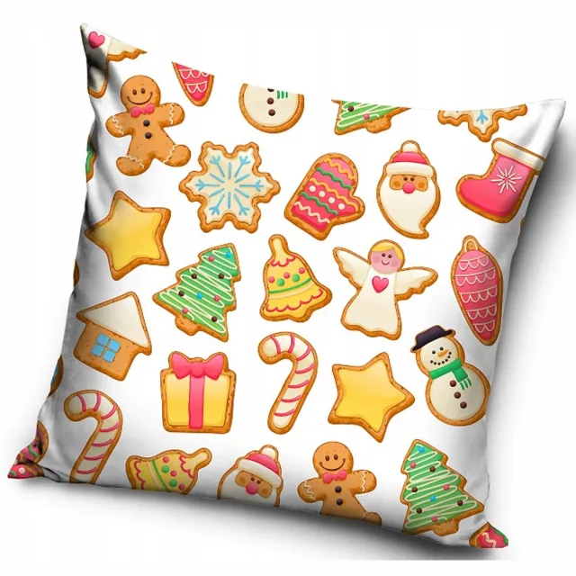 Carbotex Kerst Kussenhoes 40x40cm - Sinterklaas & Kerstboom Design Multicolor