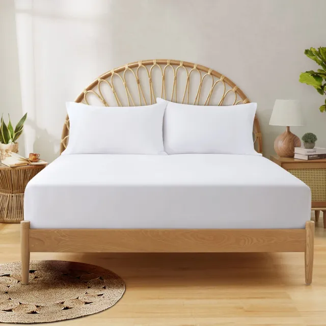 Bamboebaas premium bamboe hoeslaken - Pure white - 80x200x35 cm - 1-persoons - 100% biologisch bamboe - Antibacterieel - Hypoallergeen - Zijdezacht - Thermoregulerend Wit