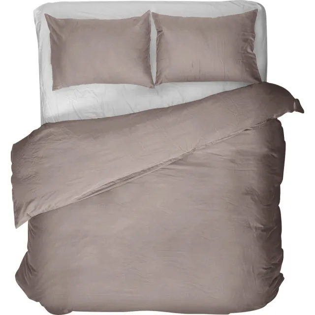 Primaviera Deluxe Egyptisch Katoen Dekbedovertrek - Lits-Jumeaux - 240X200/260 + 2 x kussenslopen 60x70 - Taupe