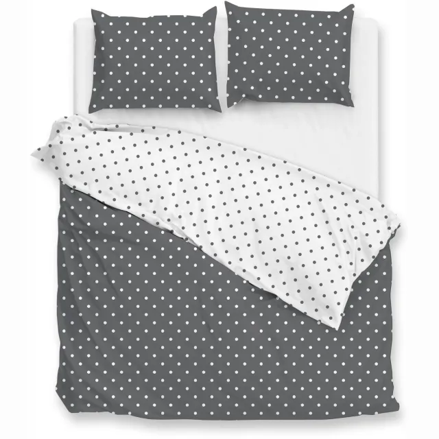 Zohome Dekbedovertrek Punta Di Cotone - Grijs - Dekbedhoes van 100% Katoen - Punten - 2 slopen 60/70 cm Cotone Pewter Grey