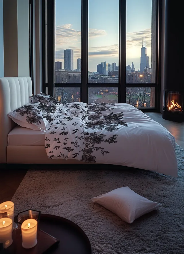 Heckettlane Dekbedovertrek Macey - Wit - Dekbedovertrek van 100% Katoen-Satijn - Dekbedovertrek 140x200-220 cm - Chicago Macey White