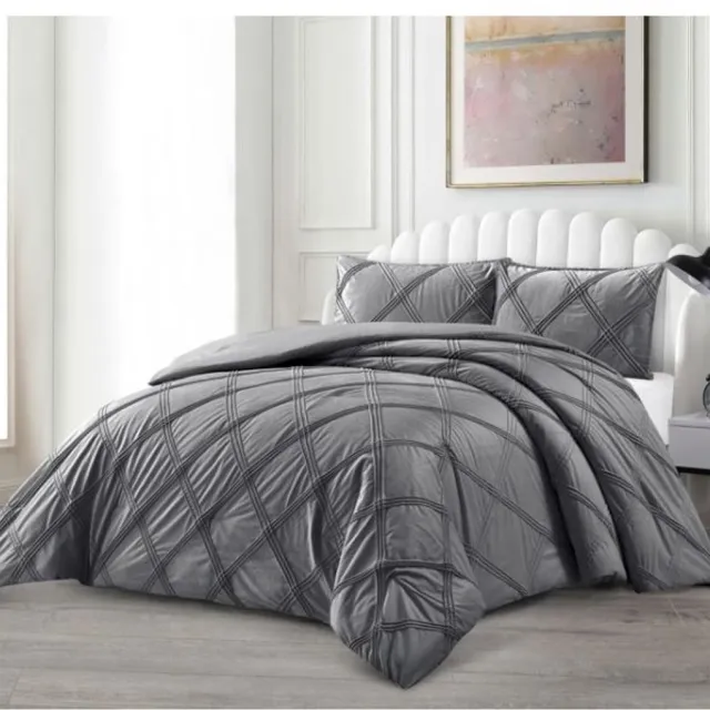 Lavella Lara Bedspreiset - 240 x 250 cm - Donkergrijs - 3-delig