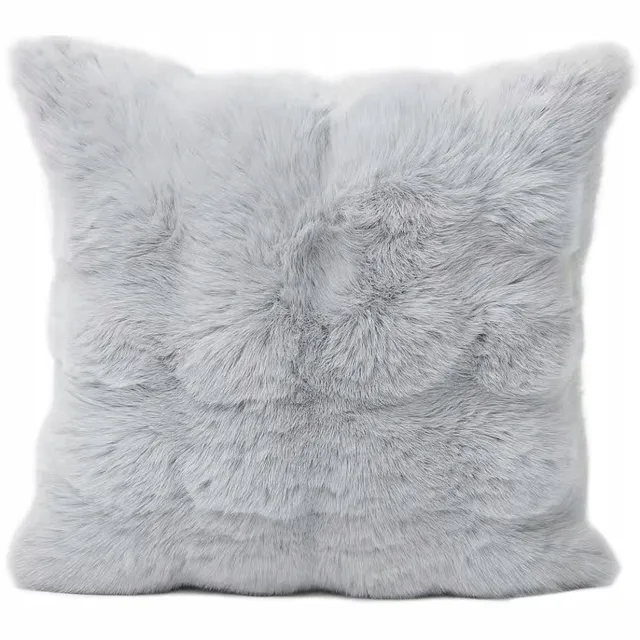 Fitizzio Pluche kussenhoes BUBBLE 40x40 cm, lichtgrijs, decoratief