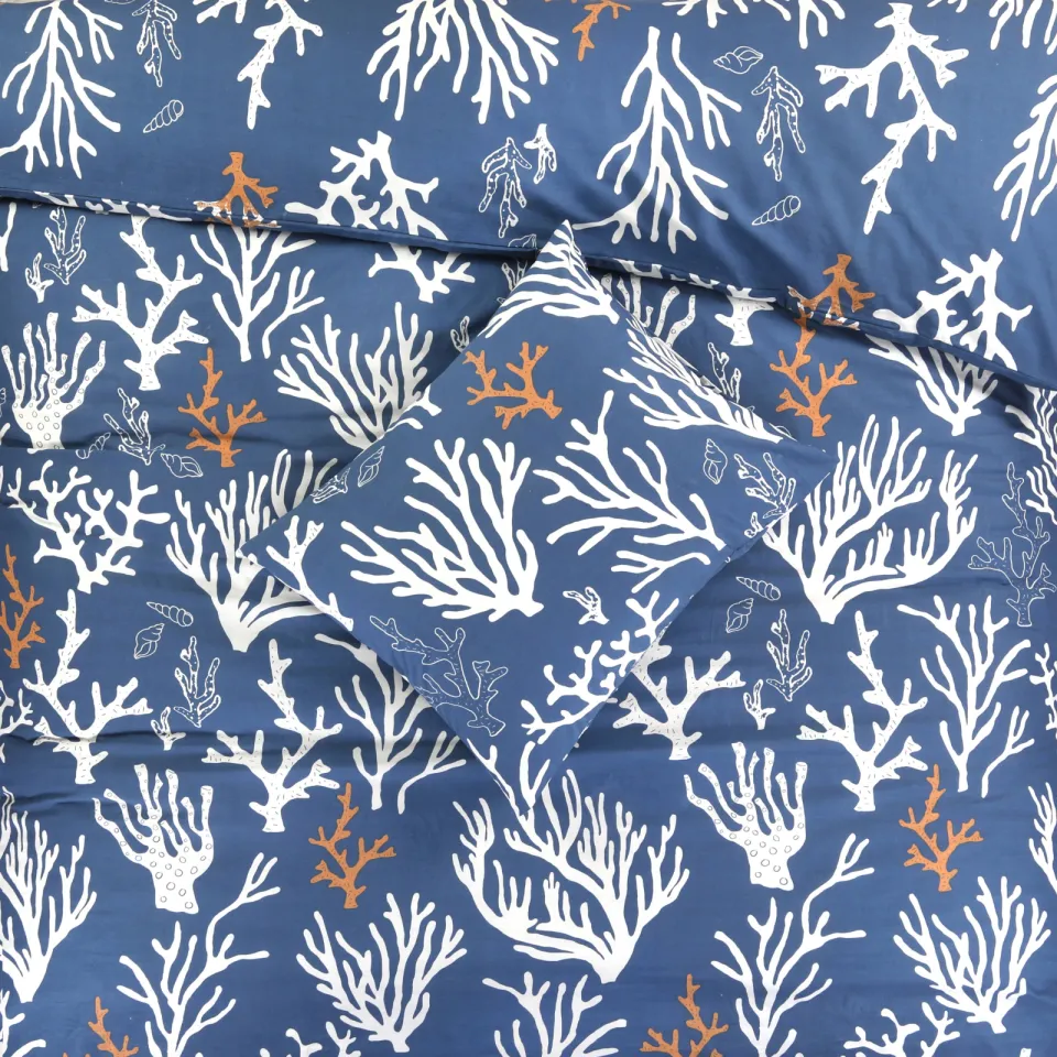 NOUS Living katoenen dekbedovertrek 2-persoons (200x220 cm) blauw, foto 4