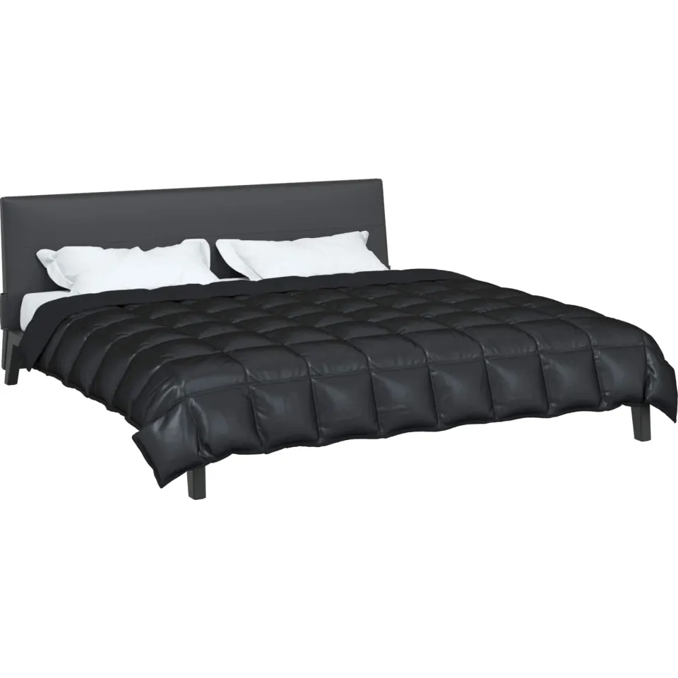 vidaXL Winter Dekbed 200 x 240 cm 450 gsm Satijn en microvezel Zwart, foto 2