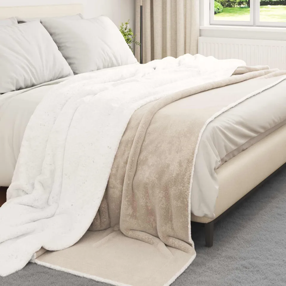 vidaXL plaid Beige 270 x 240 cm 3,17 kg Fleece, foto 3
