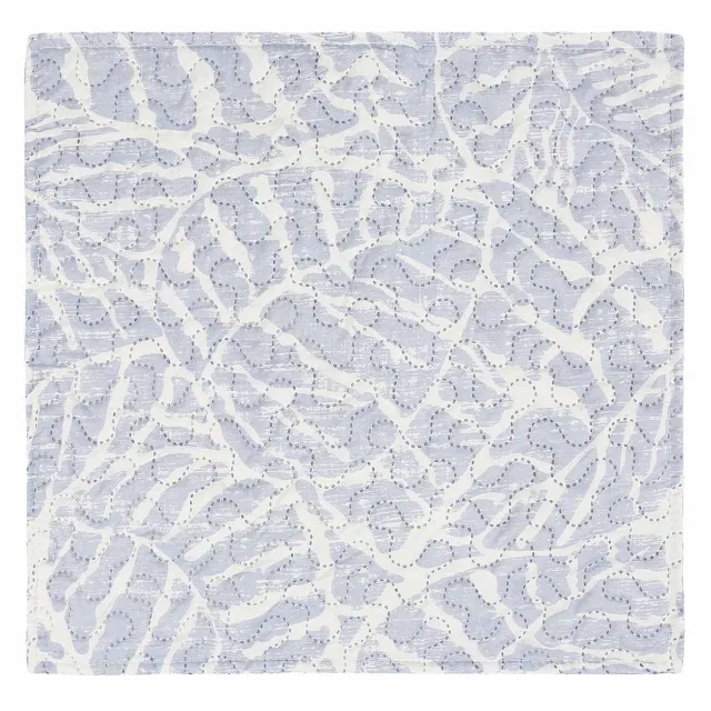 Darymex Remo Decoratieve Kussenhoes 40x40 cm - Blauwe Bladeren - Zachte Microvezel (100 g/m²) - Sierkussenhoes - Met Hoteloverslag - Hypoallergeen - 1 Stuk grijs