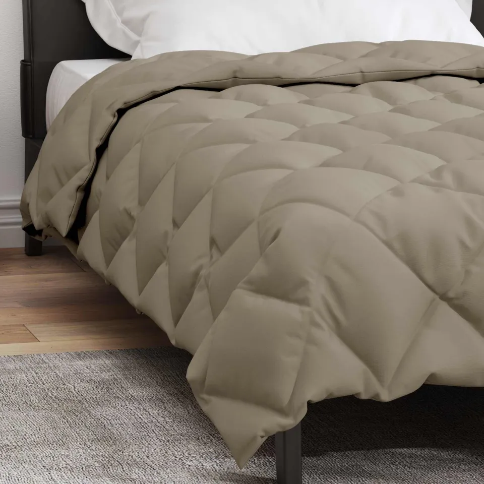 vidaXL Winter Dekbed 135 x 220 cm 450 gsm Microvezel Lichtgrijs, foto 4