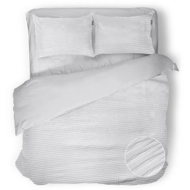 Eleganzzz Dekbedovertrek Serenity Flow - Pure White - Dekbedovertrek 240x200/220cm - Micropercal - Lits Jumeaux - Dekbedovertrekken - Effen Dekbedovertrek