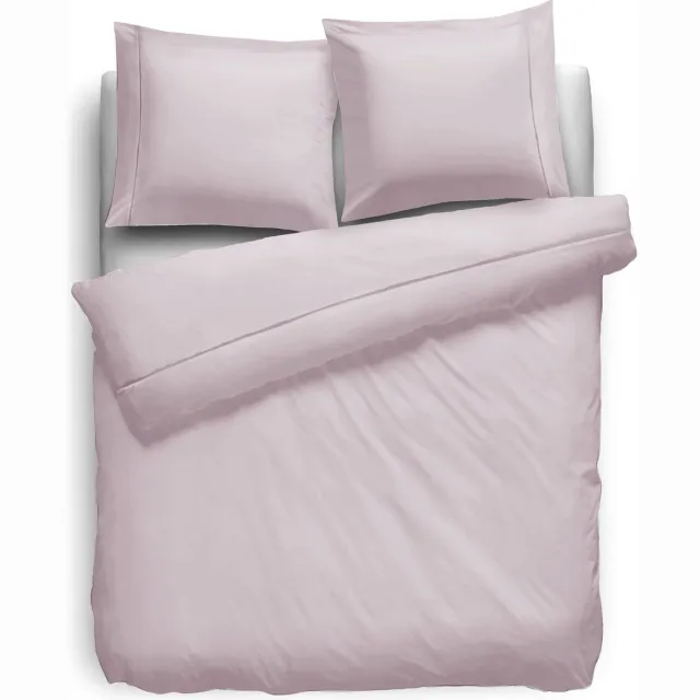 Eleganzzz Dekbedovertrek Percal Katoen Uni - Met Bies - Roze - Dekbedovertrek 260x200/220cm - Dekbedovertrekken - Lits jumeaux - Effen Dekbedovertrek
