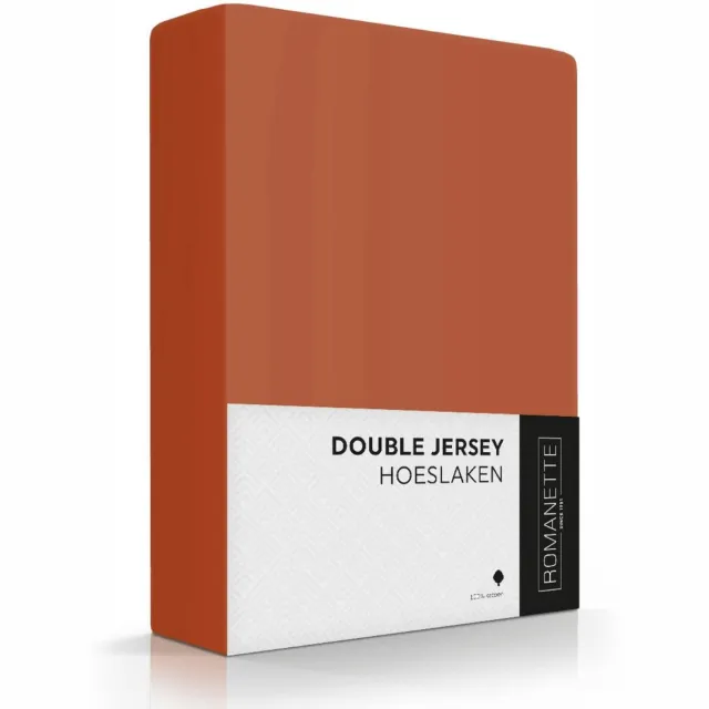 Romanette Double Jersey 100% katoen 1-pers. oker Hoeslaken 80/90/100 x 200/210/220