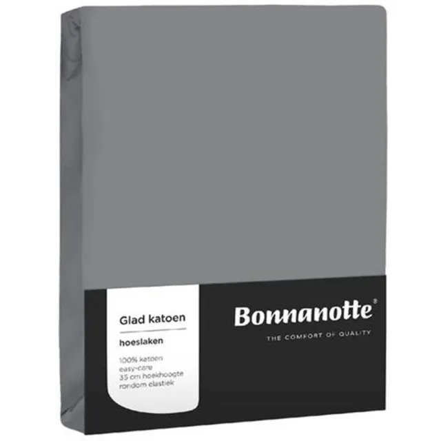 Bonnanotte Hoeslaken Katoen Midden grijs 90x200