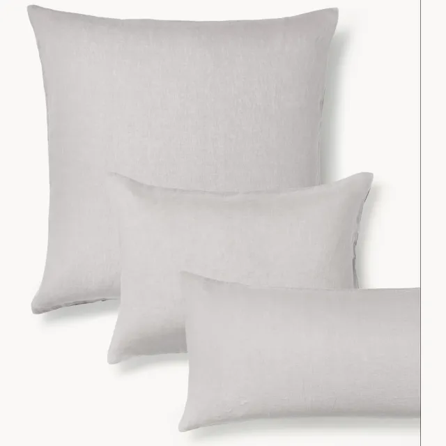 Westwing Collection Gewassen linnen kussenhoes Airy Grijs