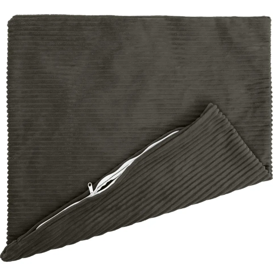 vidaXL Kussensloop 2 st HEERLEN Antracietkleurig 55 x 55 cm corduroy, foto 3