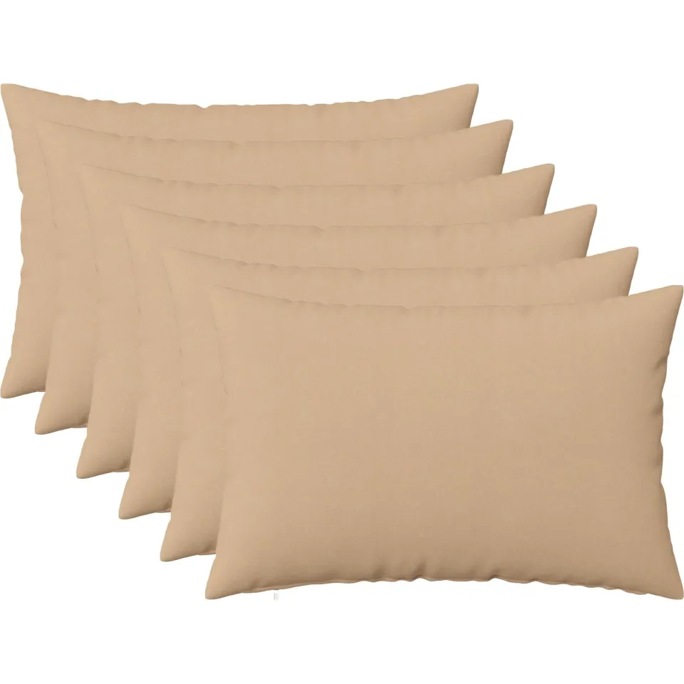 vidaXL Kussensloop 6 st HEERLEN Crèmekleurig 50 x 75 cm Stof