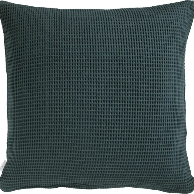 Heckettlane Kussensloop Wafel - Kussenhoes van 80x80 cm - 1 stuk - 100% Katoen - Groen