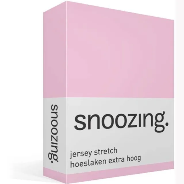 Snoozing Jersey Stretch - Hoeslaken - Eenpersoons - 90/100x200/220 cm - Roze