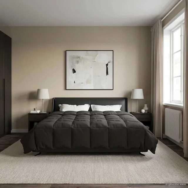 vidaXL Vol jaar dekbed 260 x 220 cm Microfiber (100% polyester) Anthraciet