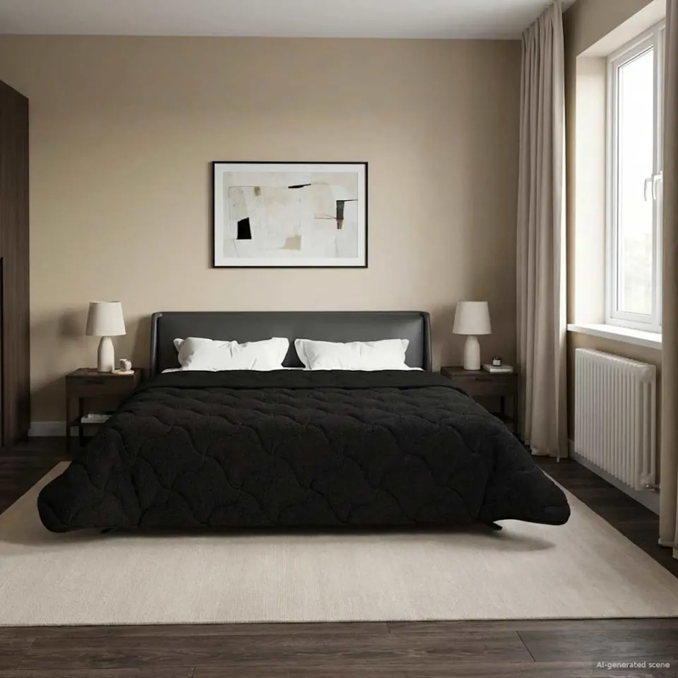 vidaXL Zomer Dekbed 200 x 240 cm Zomer Zwart Ademend, foto 4