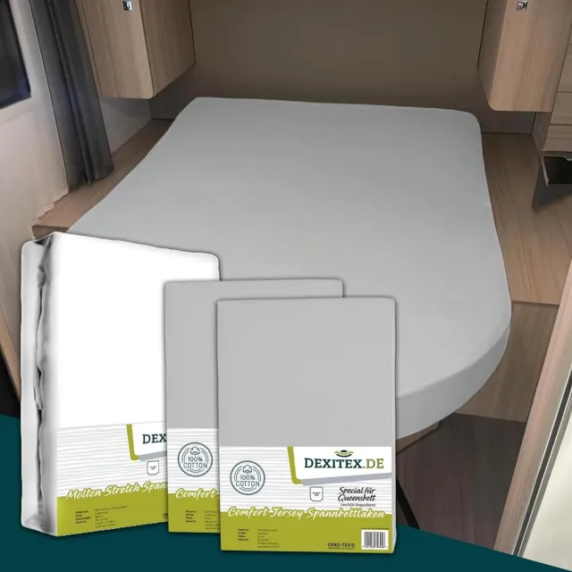 dexitex 2 x Jersey Hoeslakens Licht grijs & 1 x molton pakket Queensbed/Eilandbed 1 x molton/ 2 x hoeslaken Licht grijs