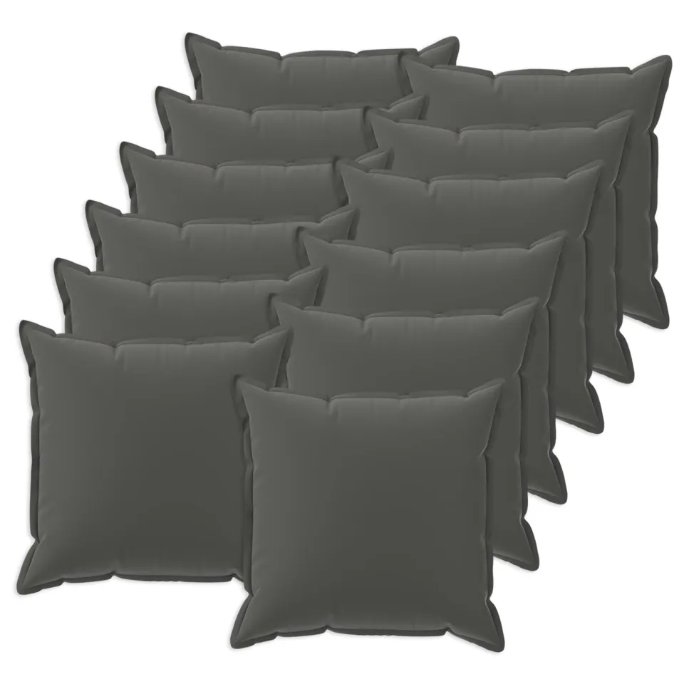 vidaXL Kussensloop 12 st HOUTEN Antraciet 40 x 40 cm Polyester, foto 3