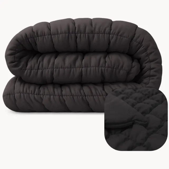 Happybed Dekbed zonder overtrek 240x200 - Tufted - Wasbaar dekbed - Dekbed zonder hoes - Hoesloos Dekbed - Black