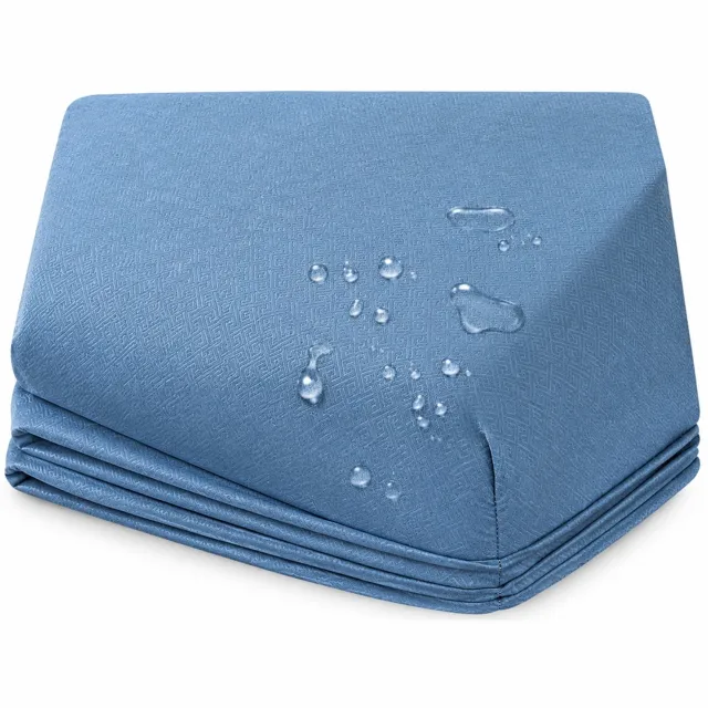SWGOTA Waterdichte hoeslakenset , blauw, geborstelde stof, 1 hoeslaken en 2 kussenslopen, voor matrassen tot 30 cm hoog