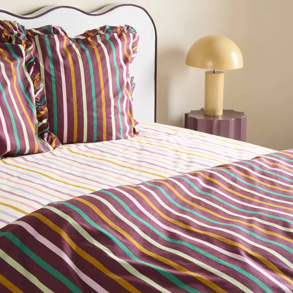 NOUS Kids katoenen gestreepte kinderhoeslaken 70x150 cm - meerkleurig multi, foto 2