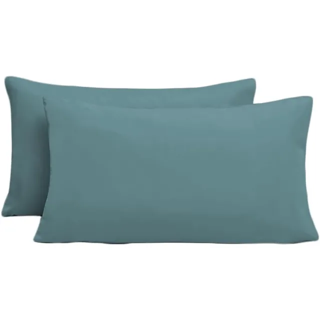 Poligino Set van 2 Kussenslopen 50x90 cm, Zacht Microvezel, Met Rits, Teal