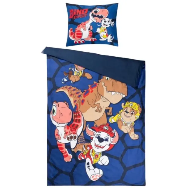 Spin Master Paw Patrol Movie Chase Marshall Rubble dekbedovertrek - 140 x 200 cm - Inclusief kussenhoes Blauw