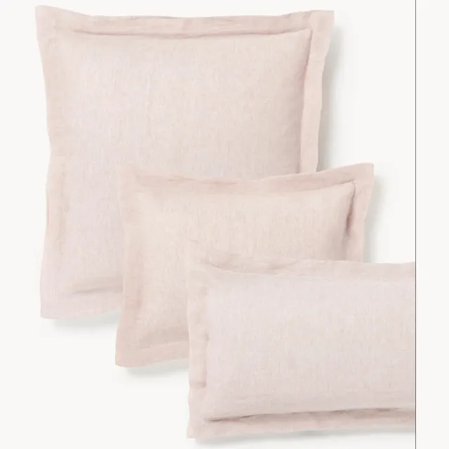 Westwing Collection Linnen kussenhoes Linna met Oxford rand Roze