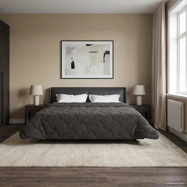 vidaXL Vol jaar dekbed 200 x 240 cm Anthraciet