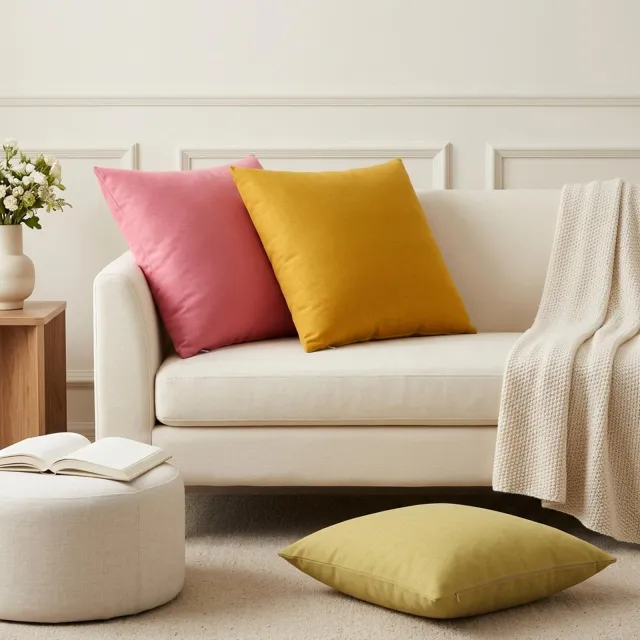 vidaXL Kussensloop 2 st HEERLEN Roze 60 x 60 cm Stof