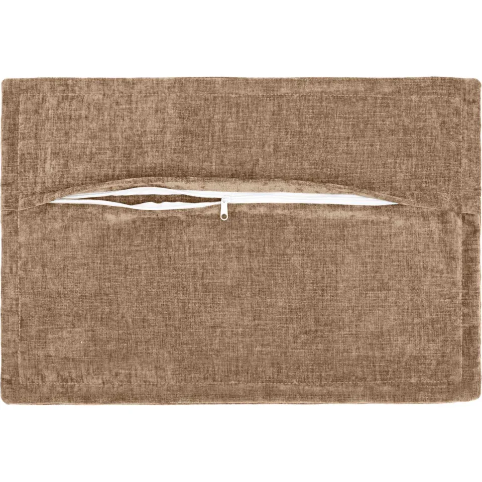 vidaXL Kussensloop 2 st HOUTEN Bruin 50 x 75 cm Chenille Stof, foto 4