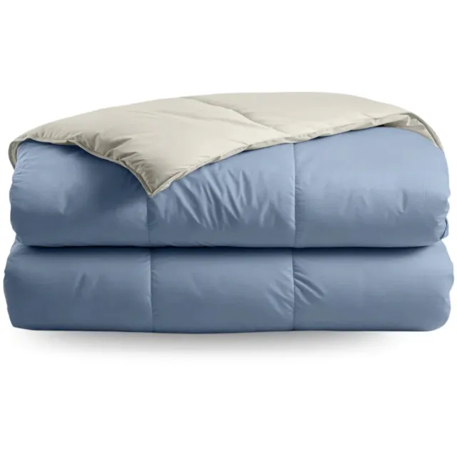 Zelesta Deluxe Duo Percale Katoen Zomerdekbed - Droomblauw & Crème 160x220cm Dream Blue & Cream