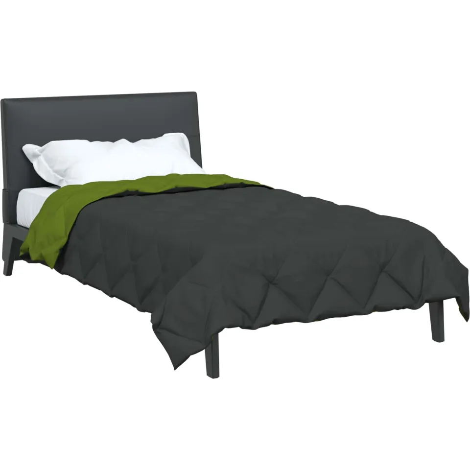 vidaXL Zomer Dekbed 220 x 135 cm 200 gsm Microvezel Groen en Antraciet, foto 3